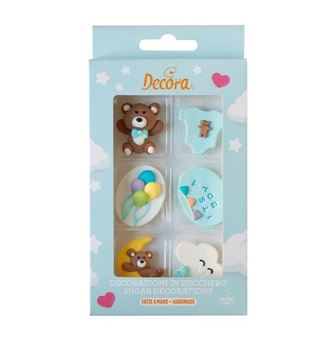 Picture of BABY BOY SUGAR DECORATIONS X 6